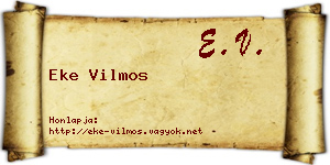 Eke Vilmos névjegykártya
